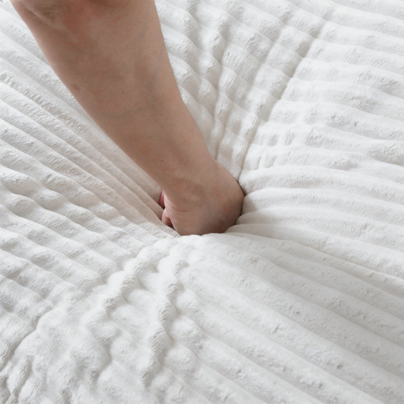  Très grande méridienne intérieure, canapé-lit rembourré 67 po avec porte-gobelets et 3 coussins, canapé-lit à dossier profond en velours côtelé désossé pour le salon, sans assemblage, chaise de lecture, blanc