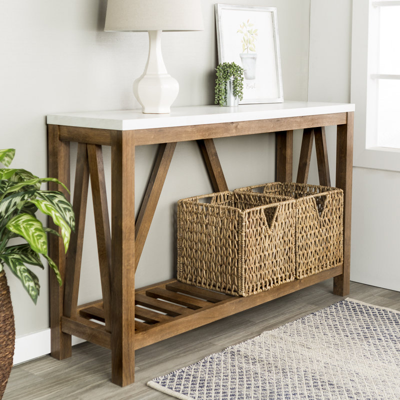 Braemar Console Table, White Walnut