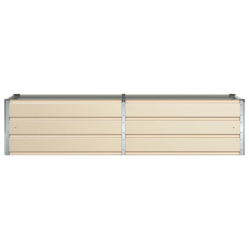 Planter Galvanised Steel, Ivory, 45cm H x 195cm W x 50cm D