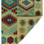 Tapis vert clair / jaune / rouge en laine noué à la main de conception unique 8 pi 3 po x 11 pi 6 po Jaleya