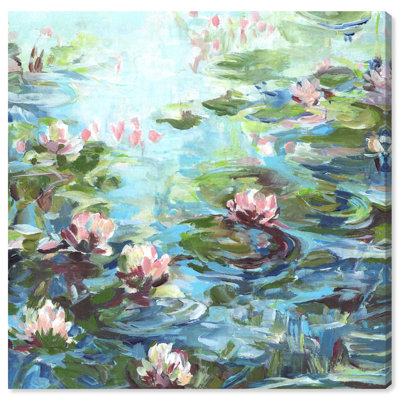 «Petals on Water», reproduction d'art sur toile par Art Remedy, 40 x 40