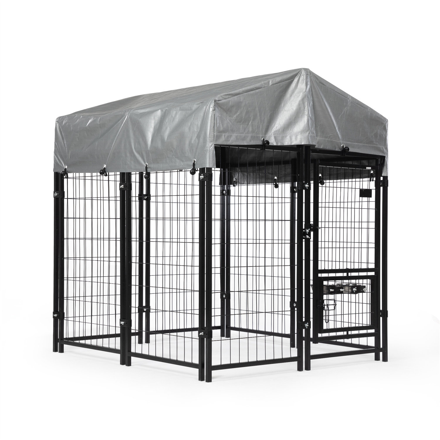 17 Stories Heavy Duty Dog House, Dog Pen With Roof, Reversible Feeding