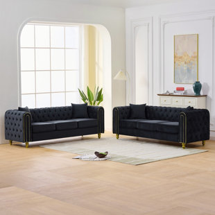 3 Seater +3 Seater Modern Chesterfield Sofa Set