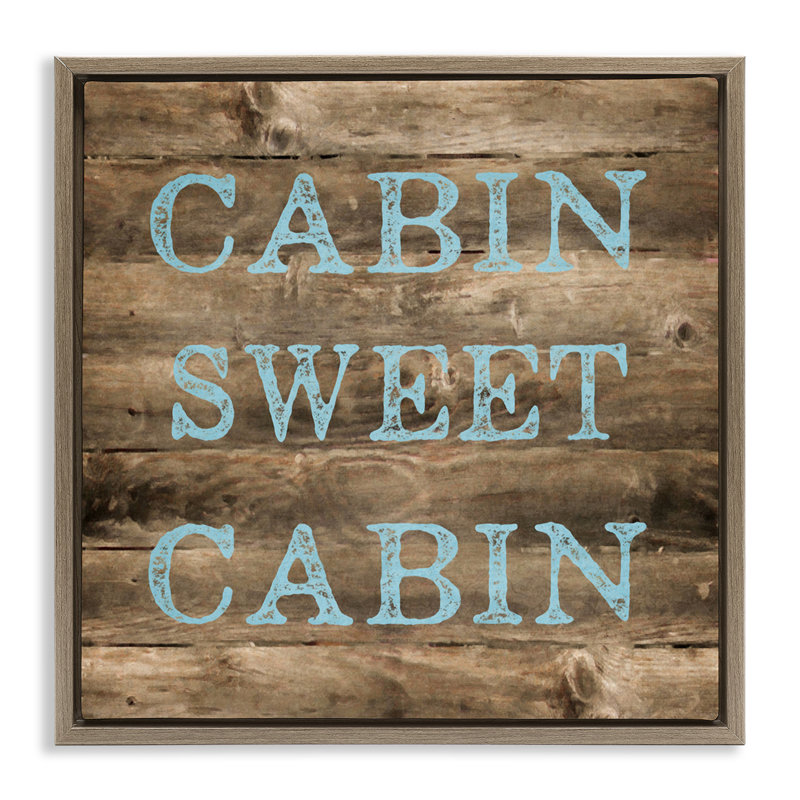 Art mural sur toile flottant Sweet Cabin, Cadre flottant orme Montalcino, H 25 po x l 25 po
