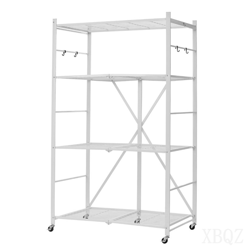 Tablette de rangement pliante avec roulettes, 5.24" H x 62.2" W x 22.44" D, White