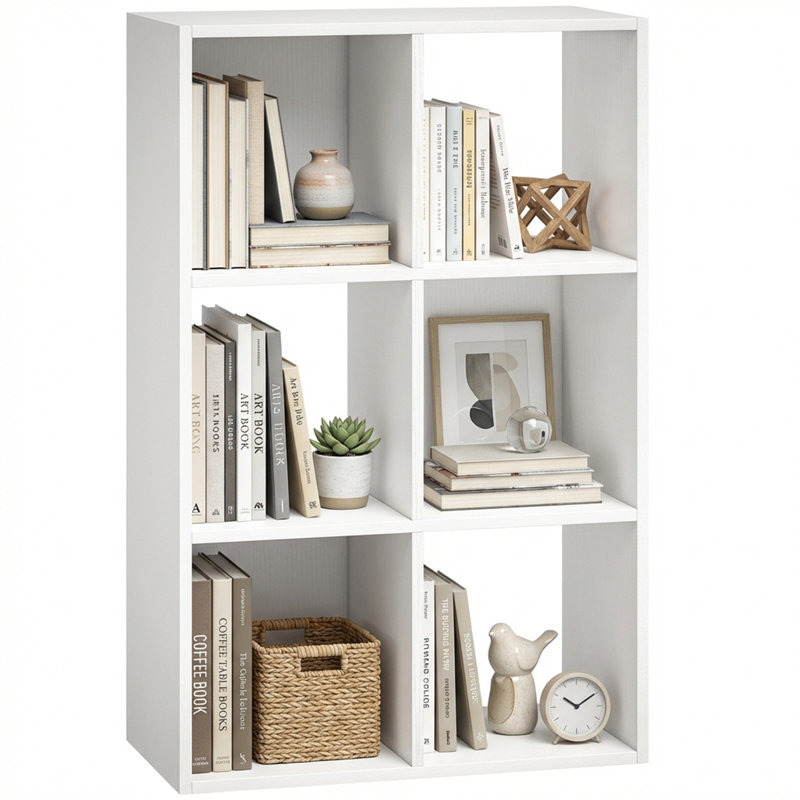 Iulfrith 93cm H x 60cm W Cube Bookcase, White