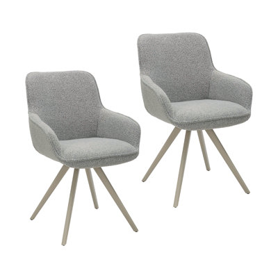 Caelia Fabric Swivel Dining Chairs Set of 2 by George Oliver