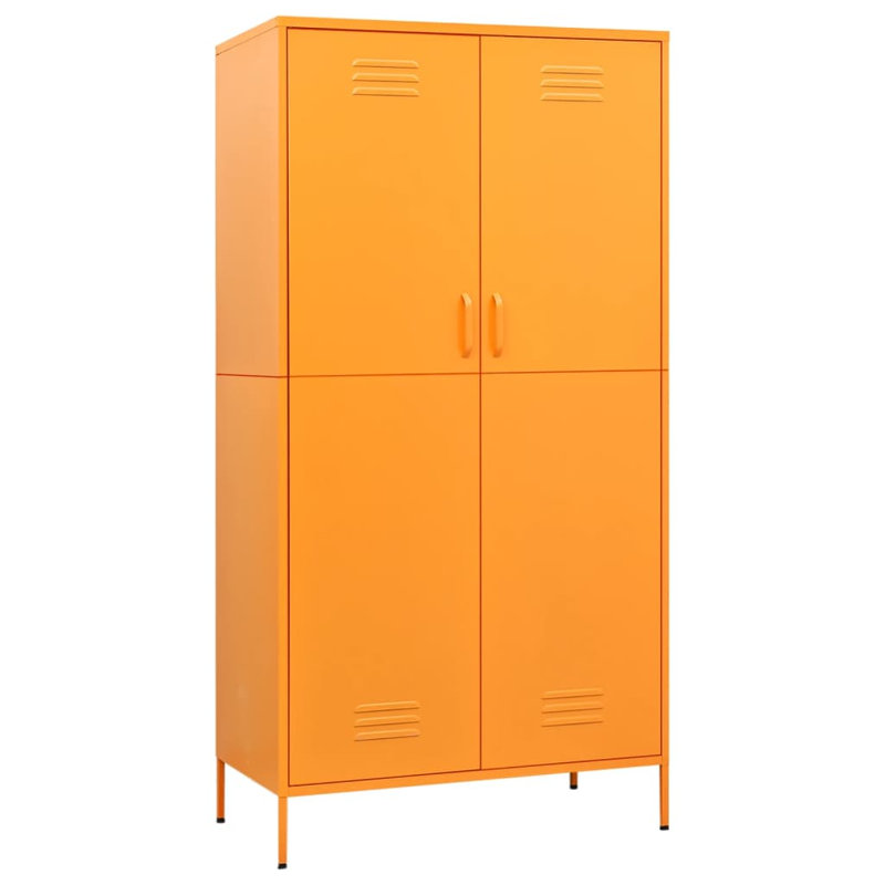 Branwell 2 Door Steel Wardrobe, Mustard Yellow
