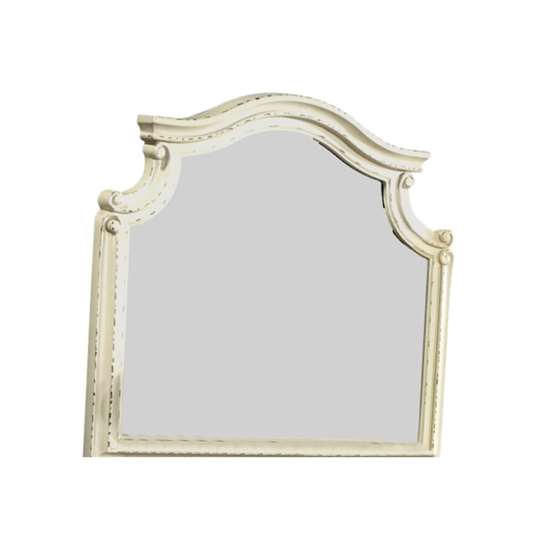Miroir beige antique pour la chambre à coucher - Bois massif et design élégant traditionnel dans un choix élégant