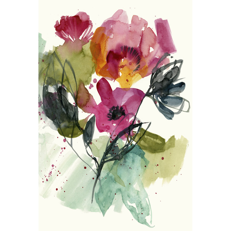 Flower Party II by Jennifer Goldberger - Painting Print, 122cm H x 81cm W, Wrapped Canvas