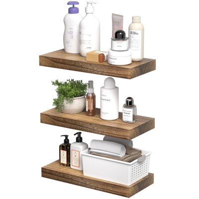 Cuiksa 3 Piece Wood Floating Shelf