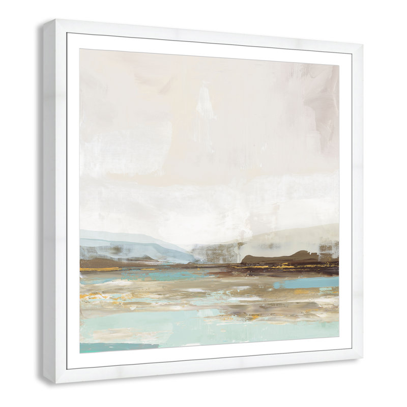 «Vibrance of Blue Print» par Allison Pearce, Blanc, H 42,5 po x l 42,5 po