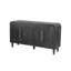 59'' Vintage Curved Sideboard, With Promptly Wooden Handles & Adjustable Shelves, Antique Black Large