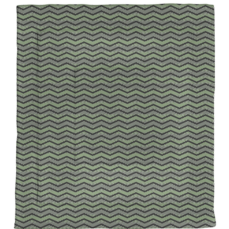 Édredon simple en microfibre à chevrons ondulés Rhonda Cheval, Édredon très grand, Noir / Vert