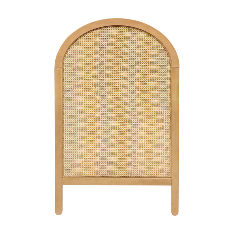 Light Wood Pine Boho-Chic Convertible Toddler Crib