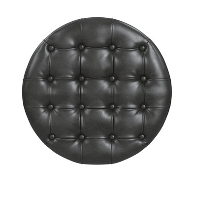 Lona Faux Leather Ottoman