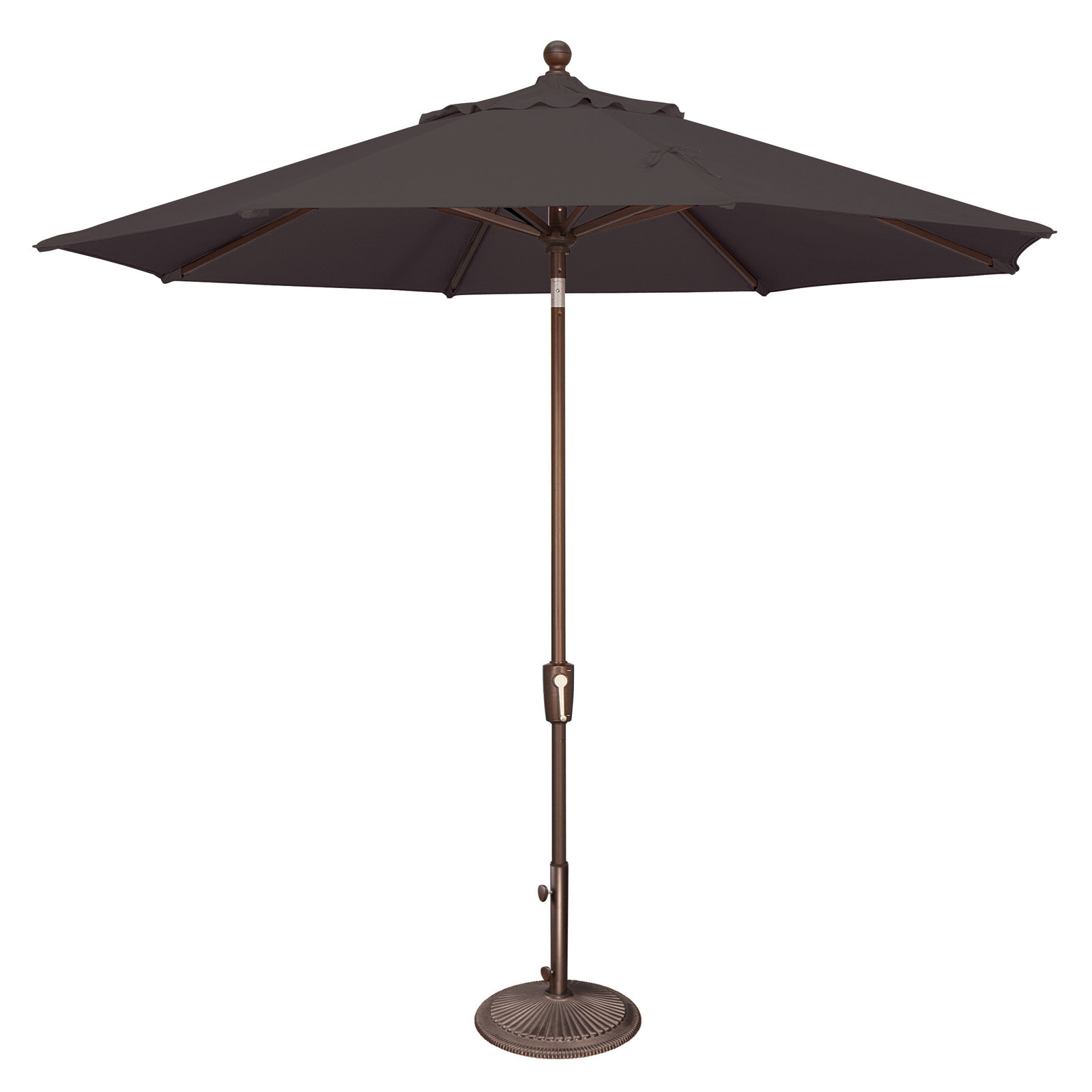Canela 108'' Market Olefin Umbrella, Bronze, Canvas Black Sunbrella® Canvas