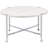 White Oak and Chrome Round Coffee Table