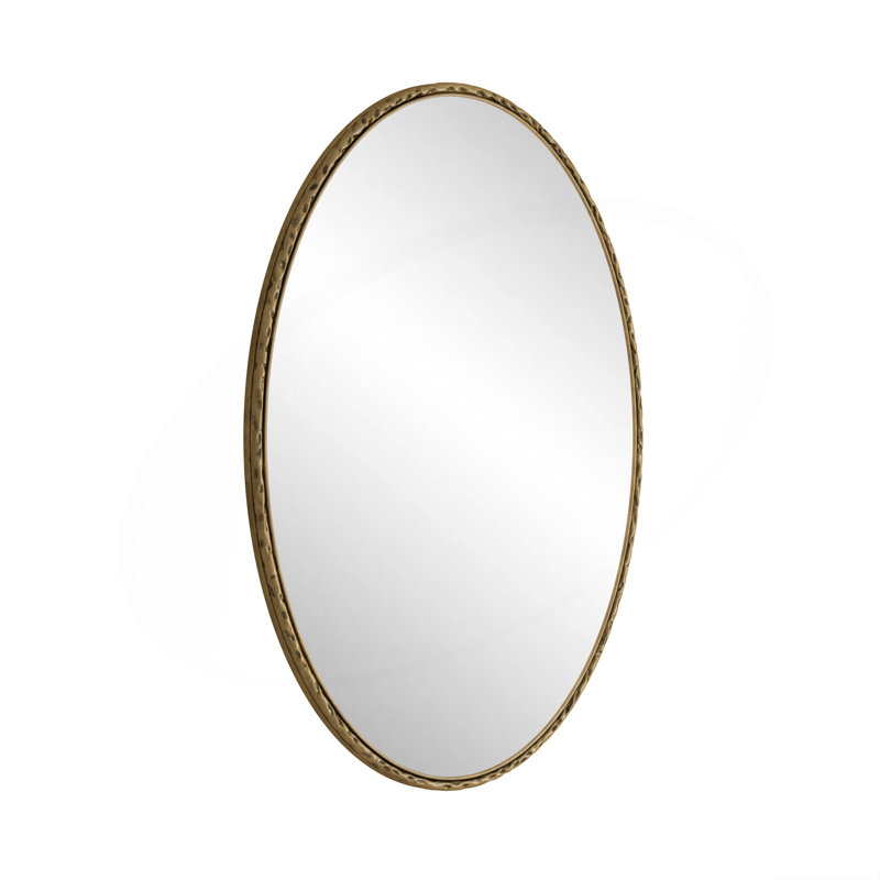 Iron Art Oval Retro Mirror, Antique Effect, Wall Hanging, Suitable For Bathroom, Bedroom, Living Room