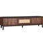 Meuble télé 75 po, console média avec tiroir, bois massif, protection imperméable, rangement multifonctionnel durable, pour