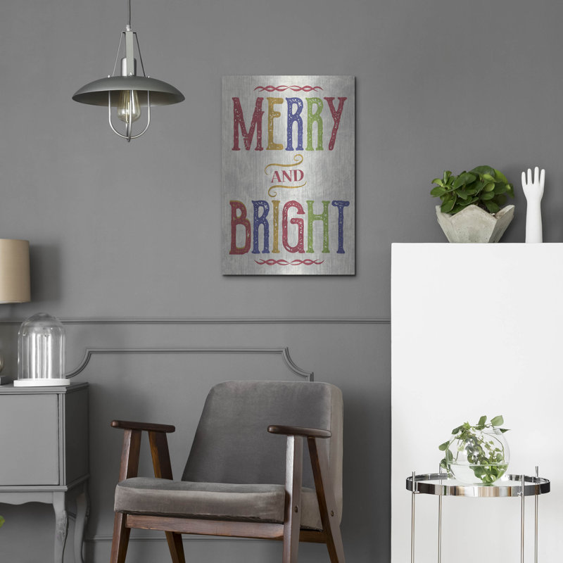  «Merry & Bright» par Erin Clark, art mural en métal, 24 po x 36 po, H 24 po x l 16 po