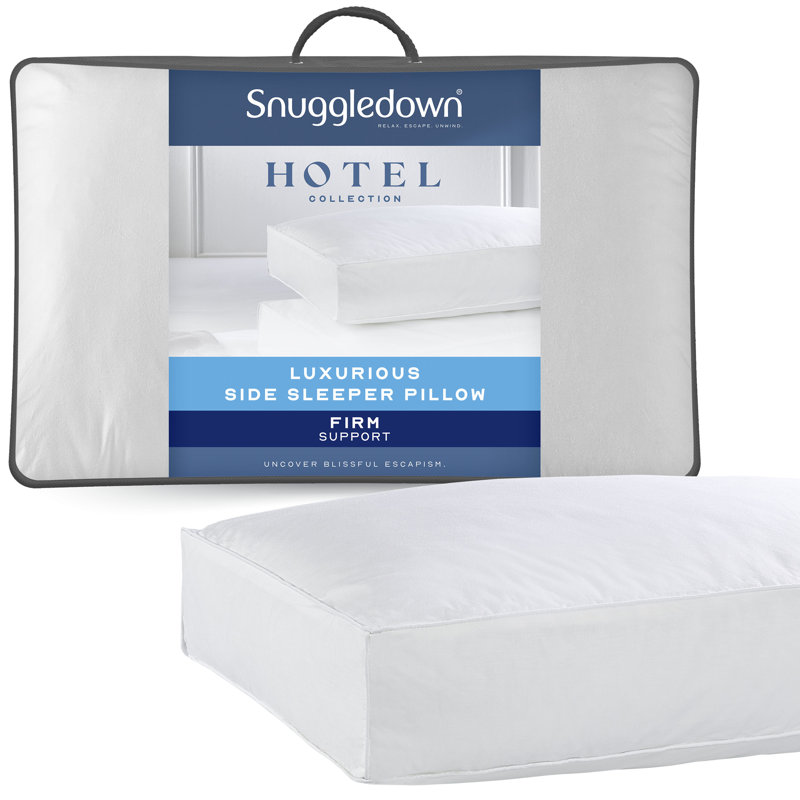 Luxurious Hotel Snuggledown Side Sleeper Firm Support Cotton Cover 1 Pillow