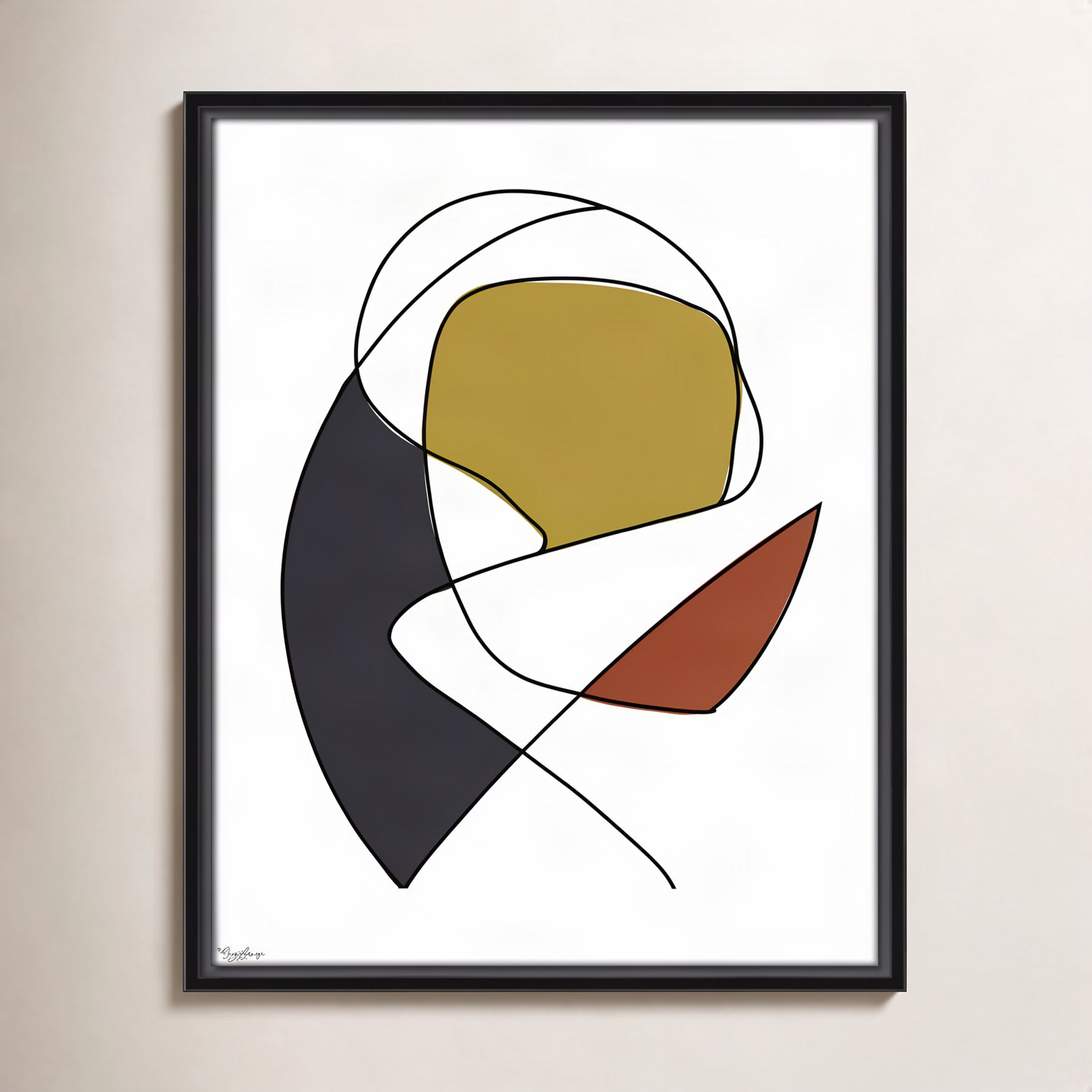 Paige "Abstract Tribeca 3" Print, 21.5" H x 17.5" W x 2" D, Black