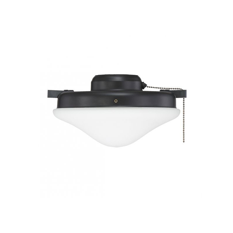 Ventilateur 2 lumières Meridian en noir mat, Noir mat