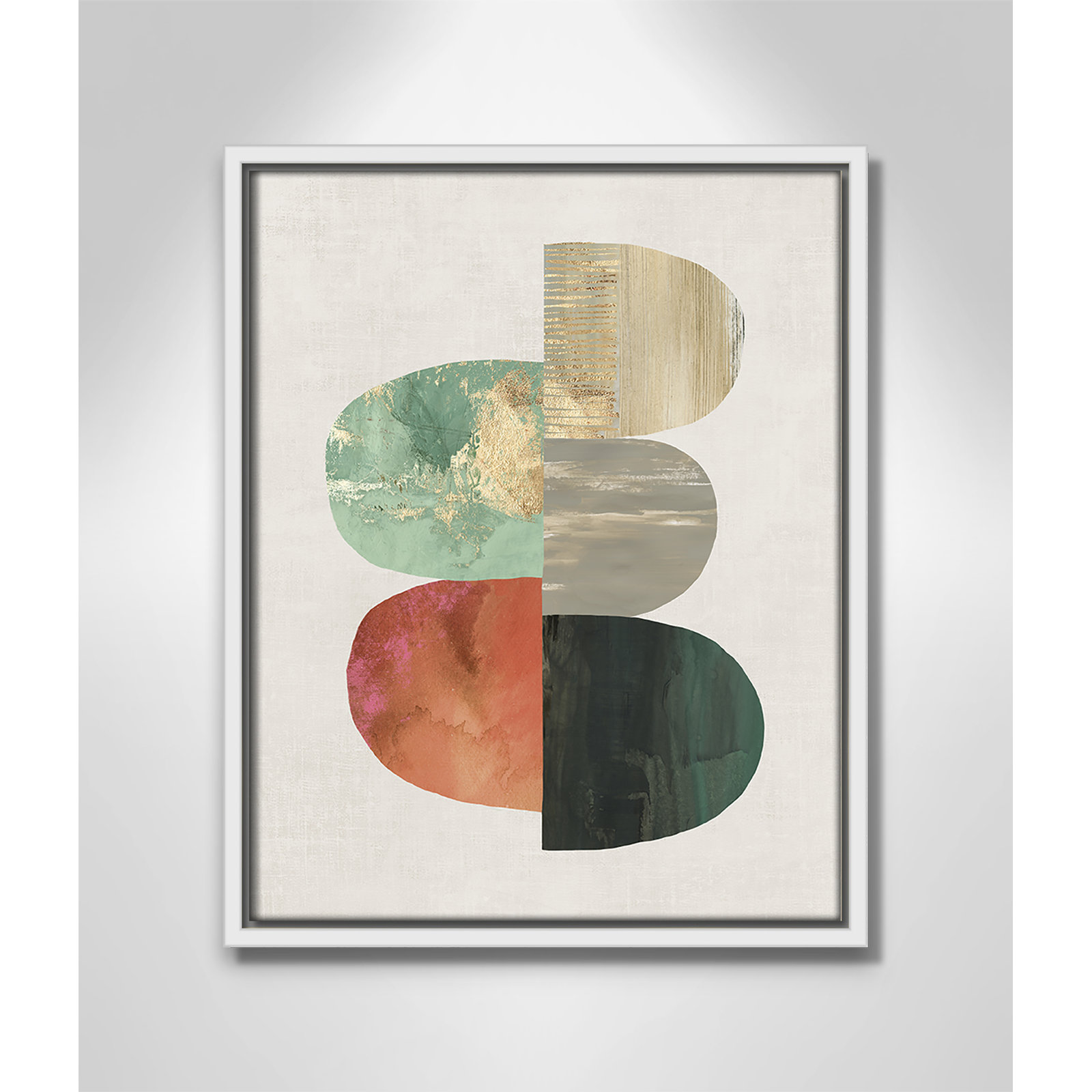 Evolving Energy I - Painting Print, Picture Framed Canvas, 15.5" H x 12.5" W, White