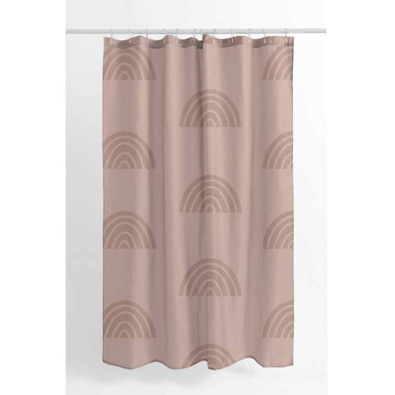 Bows Match Ultra-Thin Lightweight Shower Curtain, Pink/Ivory