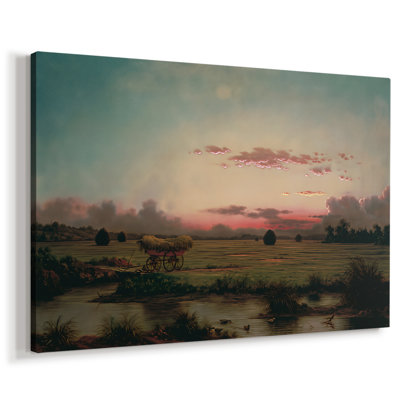 Sunset on the Marshes (with Hay Wagon)-Martin Johnson Heade-Gallery Wrapped Canvas-c. 1860s