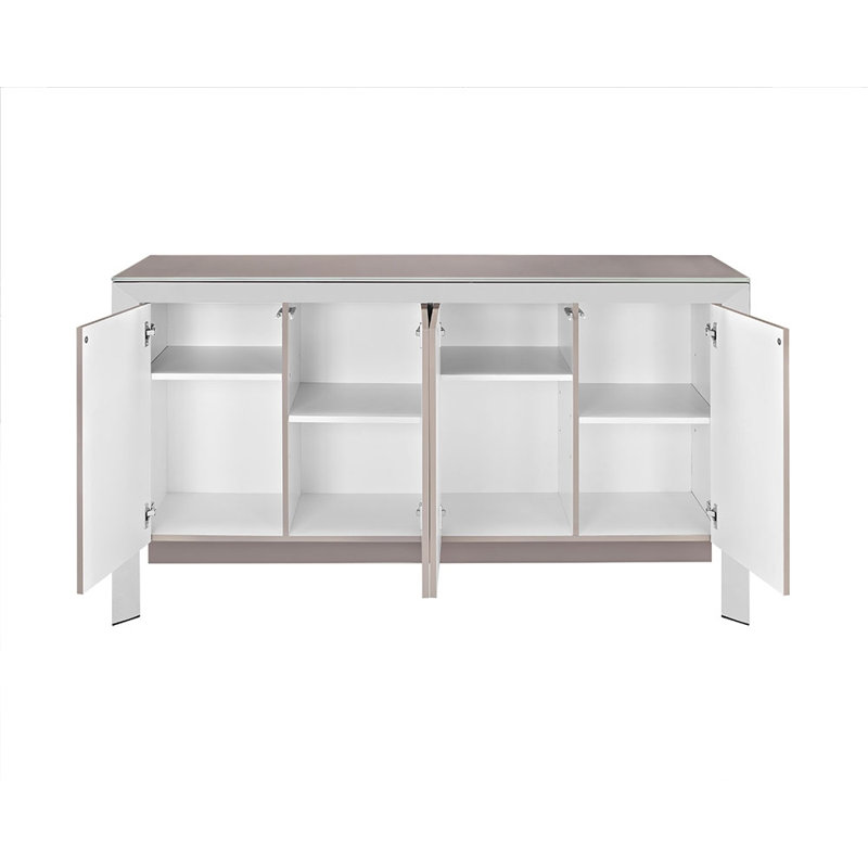 Abegayle 63 " W Glass Sideboard, White