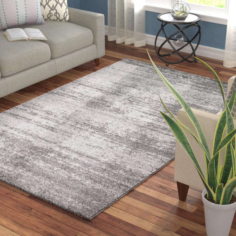 Tapis gris Croslin, Rectangulaire 5 pi 3 po x 8 pi