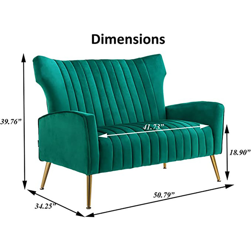Launius Velvet Armchair, Green Velvet