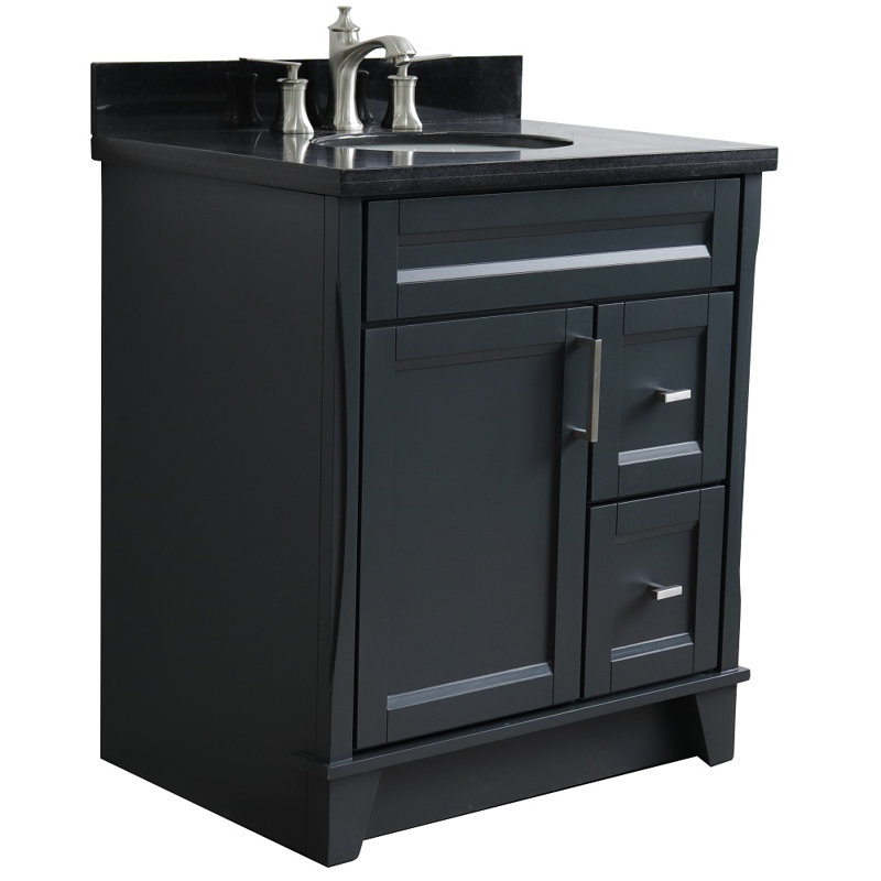 Ensemble de meuble-lavabo simple 31 po Brees, Gris, Gris foncé