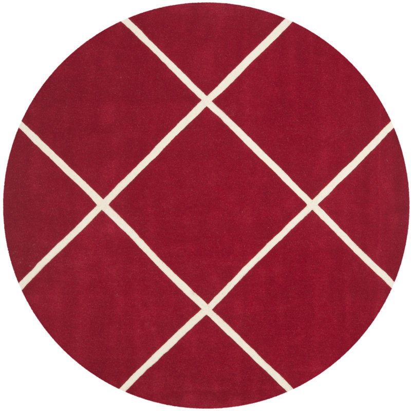 Teresita Hand Tufted Wool Geometric Rug, Round 7'