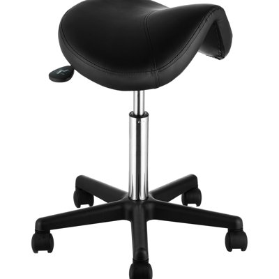 Tabouret de selle pivotant à roulettes en cuir PU épais, pouvant supporter jusqu'à 180 kg, idéal pour les salons de coiffure, les spas, les studios de tatouage et les cliniques. Maintien d'une posture correcte et matériau facile d'entretien.