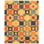 Tapis de zone en laine orange/vert/bleu 8 pi 2 po x 10 pi anatolian one-of-kind à la main noué la new age