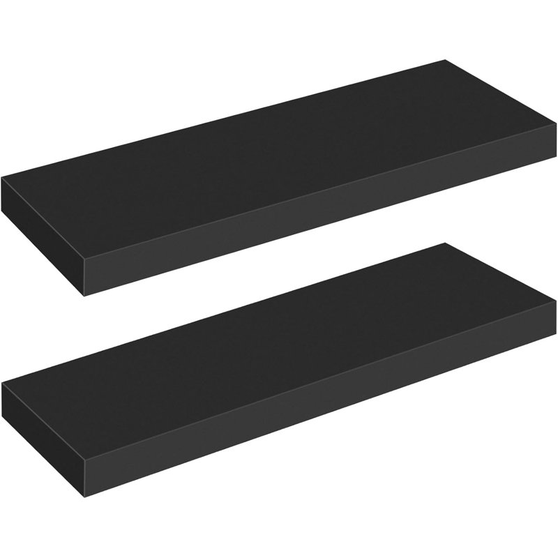 Floating Wall Shelf Set - Modern Minimalist Decor Shelf For Bathroom, Kitchen, Living Room & Bedroom - Sturdy MDF Construction With Concealed Support - Easy Installation & Space-Saving Storage Solution
