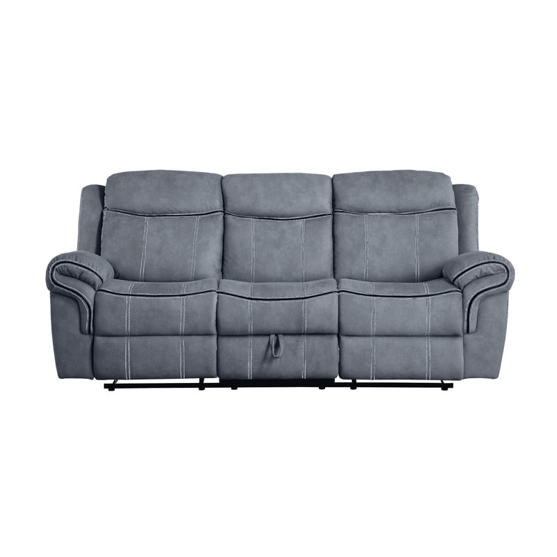 Canapé inclinable en velours gris Zubaida, Gris