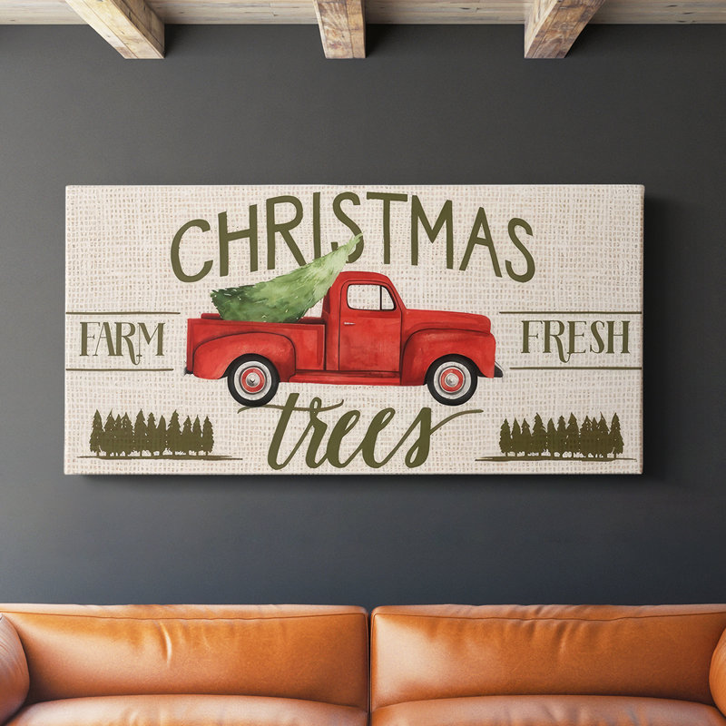 Collection de Noël à la ferme - Toile tendue avec châssis en C - Prêt à accrocher