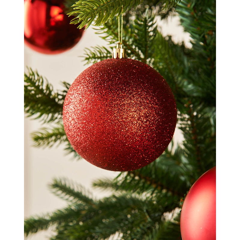 9.29cm Solid Colour Plastic / Acrylic Bauble, Red