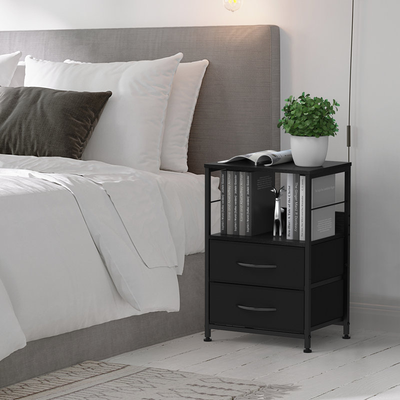 Vem 2 - Drawer End Table Set, Black