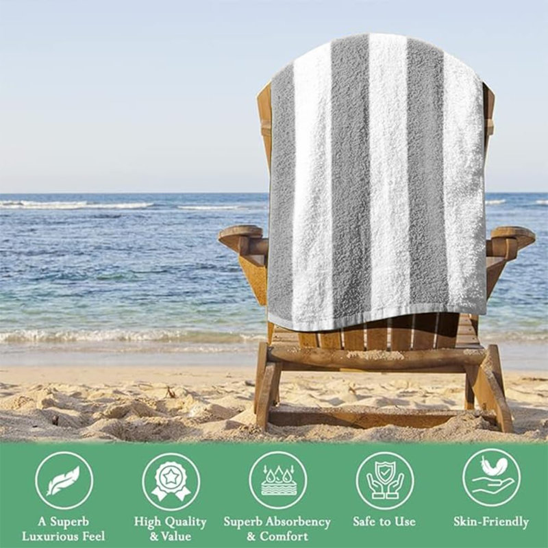 Cotton Beach Towel, Gray