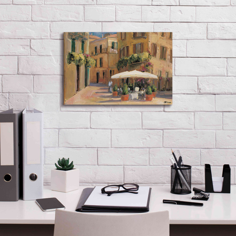 «Cafe Bordeaux» par Allayn Stevens, art mural sur toile, H 12 po x l 18 po x P 0,75 po