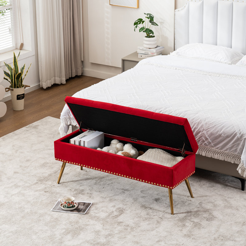 46" Wide Storage Bench, Red