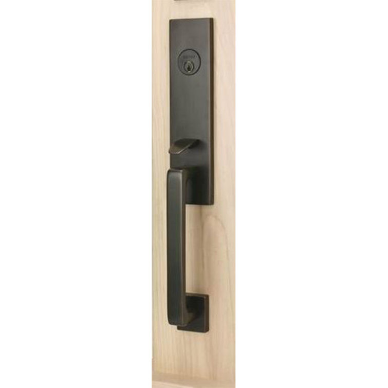 Davos Handleset with Single Cylinder Deadbolt and Door and Rosette