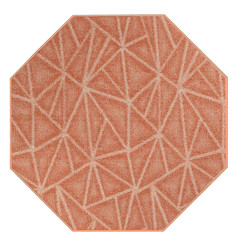 Diederich Geometric Rust Area Rug, Octagon 7'