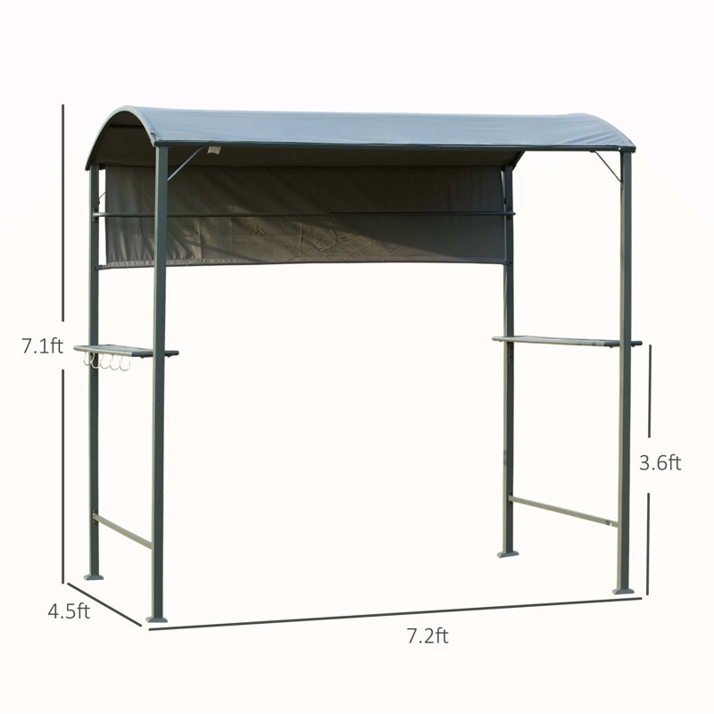 Auvent pour barbecue avec auvent latéral