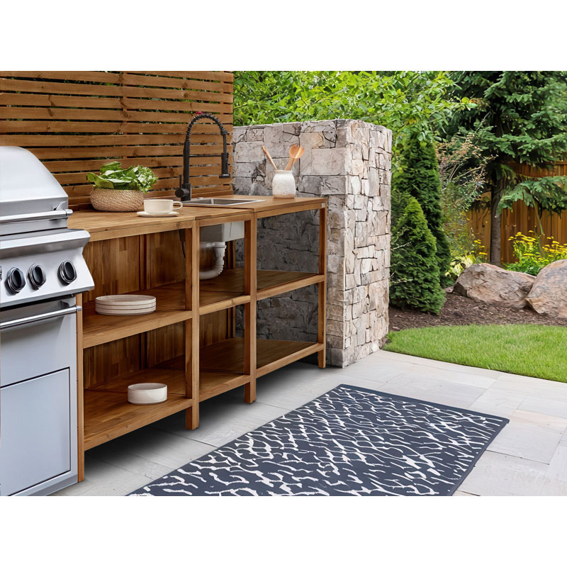 Outdoor Kitchen Island with Sink VENOSA Acacia Wood Brown